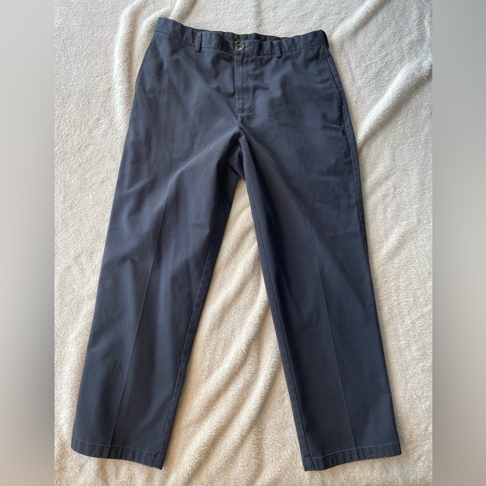 LL Bean Wrinkle Free Blue Chinos 36/30 - Picture 1 of 5